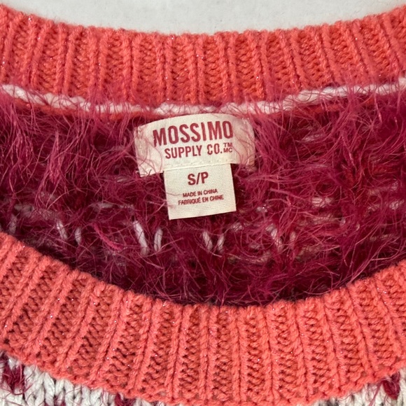 Mossimo Coral & Berry Fair Isle Sweater – Women’s Small - Picture 13 of 14